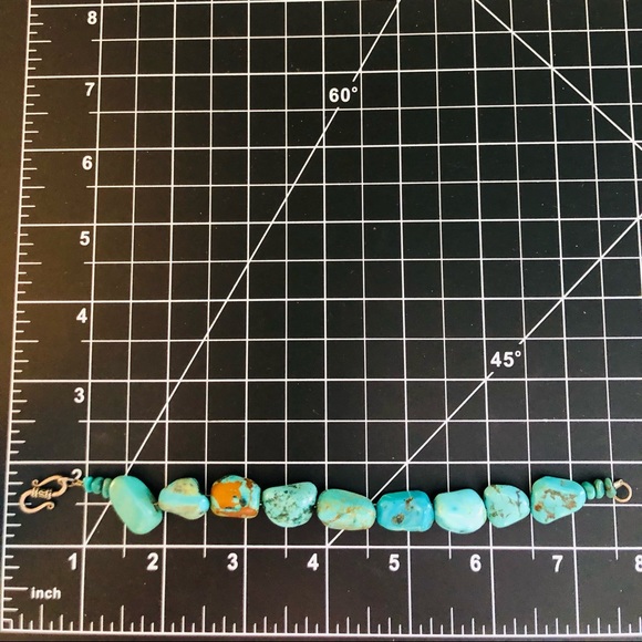 Vintage Turquoise Nugget Stone Bracelet - Picture 11 of 12